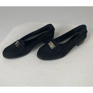 Lauren Ralph Lauren Shoes Womens size 10 B‎ Leather Suede Black Loafer